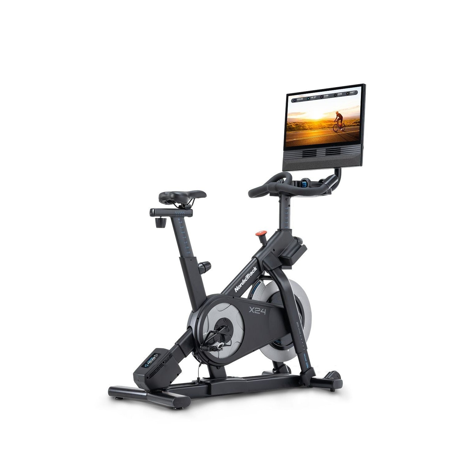 NordicTrack X24 Studio Bike with 20% to -10% gradient and Pivoting 24" Touchscreen.