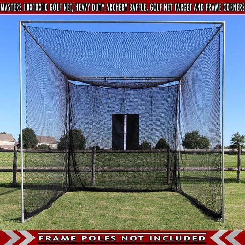 Cimarron 10x10x10 Masters Golf Net w/ Frame Corner Kit CM-MAS10GNTC